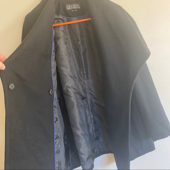 NWOT Collezione Wool Oversized Collar Wrap Coat - Picture 9 of 9